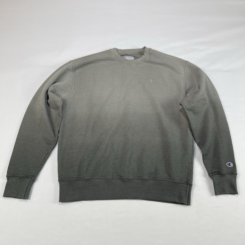 Champion Sweatshirt Dip Dye Men's Large Fleece Crew Neck Long Sleeve Pullover